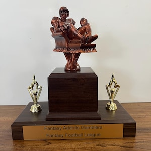 Custom Engraved Fantasy Football Tower Trophy - GOAT at the Top - Perfect Award for League Champions and Epic Wins - Football Winner Award