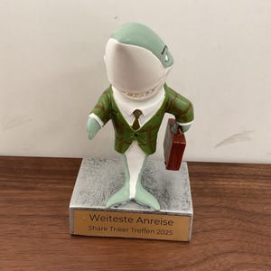 Custom Sales Shark Bobblehead-trofee: gegraveerd cadeau