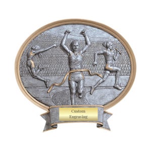 Track Legend Plaque with Custom Engraving - Male or Female Runner - XC, Marathon, Run Club Award - Wall or Desk Display Gift - Color Plaque