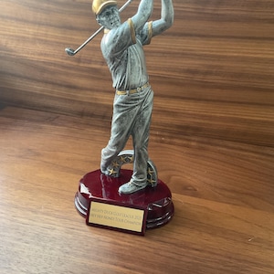 Modern Golf Trophy with Custom Engraving - Male or Female Golfer Award - Stylish Golf Tournament or Country Club Gift