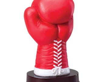 Custom Engraved Red Boxing Glove Trophy: Champion Award