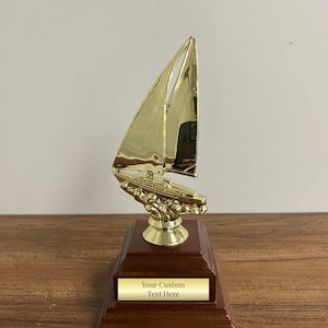 Custom Sailboat Trophy with Engraving | Best Sailor Award | Perfect for Regattas, Sailing Competitions, Nautical Events & Achievements