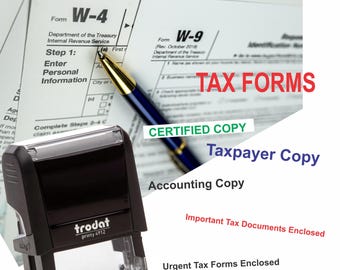 Tax preparation custom stamps, taxpayer copy stamp, important documents enclosed rubber stamp