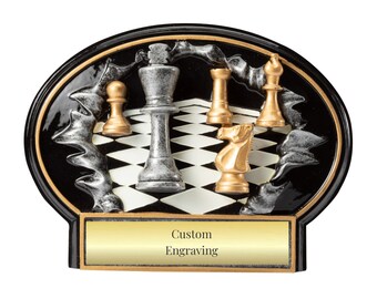 Personalized Chess Plaque: Custom Engraved Chess Award - Game Room Decor