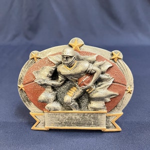 Oval Football Resin Trophy with Custom Engraved Plaque - Perfect Award for Leagues, Tournaments, and Fantasy Football Champions