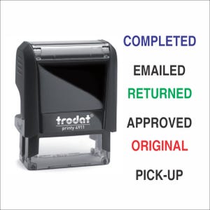 Block letter stamps for office use, Completed Office Stamp: Self-Inking Document Approval
