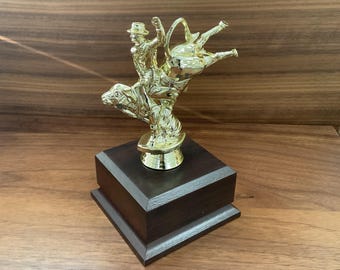 Personalized Bull Riding Trophy: Custom Engraved Rodeo Award