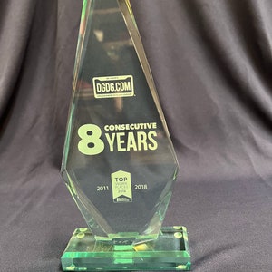 Custom Acrylic Pinnacle Award with Personalized Engraving - Executive Recognition Trophy for Achievement, Excellence or Corporate Milestones