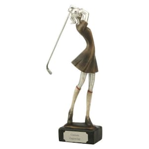 Slender Golf Trophy with Custom Engraving - Male or Female Golfer - Modern Golf Award for Tournaments, Clubs, or Gifts - Winner