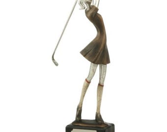 Trofeo de golf delgado con grabado personalizado: premio de torneo moderno