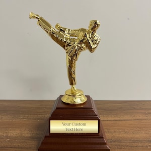 Custom Karate Trophy for Tae Kwon Do & Kickboxing - Personalized Engraving for Champions - Perfect Award for Martial Arts Competitions!
