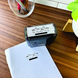 Adresstempel bergen | Adresstempel | Aangepaste adresstempel | Aangepast cadeau voor wandelaar | Housewarmingcadeau | Verjaardagscadeau
