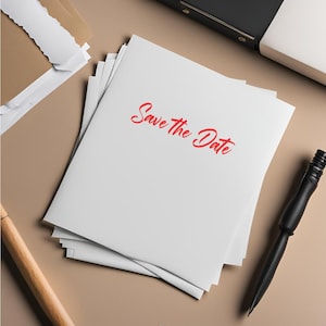 Sello para guardar la fecha - Invitaciones para bodas y fiestas - Autoentintable o con mango de madera - Personalizable - Múltiples opciones de color disponibles