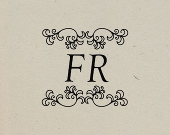Custom Initial Stamp: Ornate Decorative Self-Inking Stamp