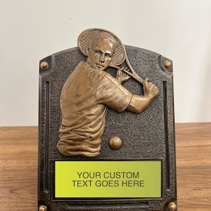 Tennis Legends Bronze Plaque - MVP Award - Elegant Recognition Gift for Players & Coaches - Classic Design for Tennis Awards Achievements