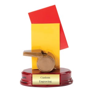 Custom Soccer Referee Penalty Trophy with Engraving - Funny Award for Tournaments, FIFA, Indoor League, or World Cup Events