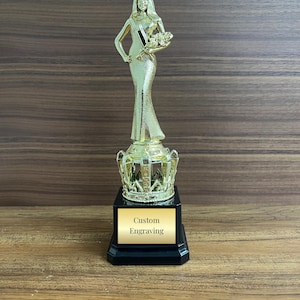 Custom Beauty Queen Trophy: Personalized Pageant Award, 10&#39;&#39;