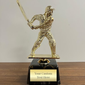 Trophée du batteur de cricket - Récompense personnalisée pour le meilleur batteur, l&#39;exploit de cricket, le tournoi ou la compétition - Cadeau personnalisé pour les joueurs