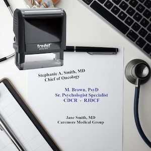 Doctor Name Stamp, MD, DO, PhD, Psychologist, Dentist, Medical Professional Stamp