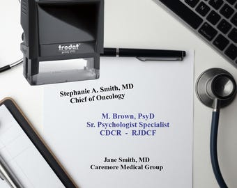 Doctor Name Stamp, MD, DO, PhD, Psychologist, Dentist, Medical Professional Stamp