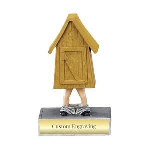 Commode Bobblehead Trophy - Funny Bathroom Decor, Custom Engraving, Hilarious Gift Idea, Personalized Bobblehead Award, Unique Gag Gift