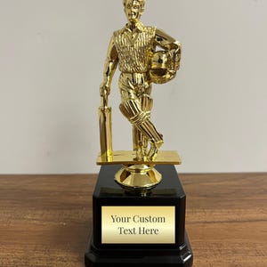 Trophée du meilleur joueur par excellence de cricket avec gravure personnalisée - Récompense personnalisée pour joueur exceptionnel, champion de tournoi ou réalisation de cricket