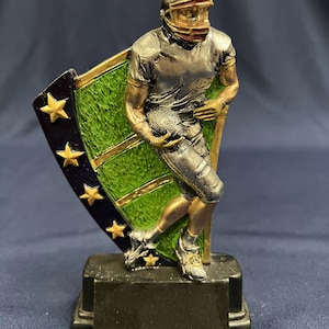 Football League with Stars Resin Trophy - Custom Engraving Available - Perfect Award for Teams, Tournaments, and Fantasy Football