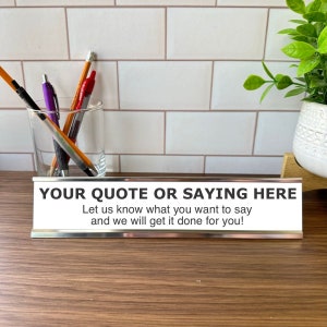 Personalized Desk Name Plate with Holders | Desk Name Plate | Wall Name Plate | Office Name Plate | Custom Name | 10&quot; x 2&quot; Name Plate