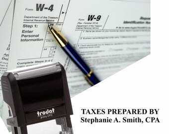 Custom Tax Preparation Self-Inking Stamp, CPA Stamp