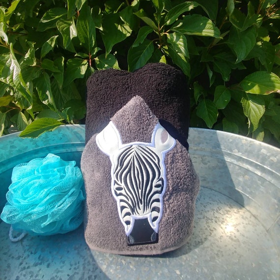 zebra hooded towel