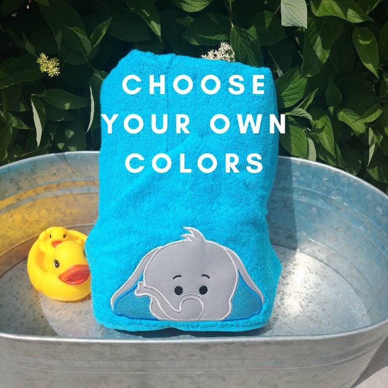 Hooded Bath Towel Baby Elephant Beach Towel Birthday Etsy