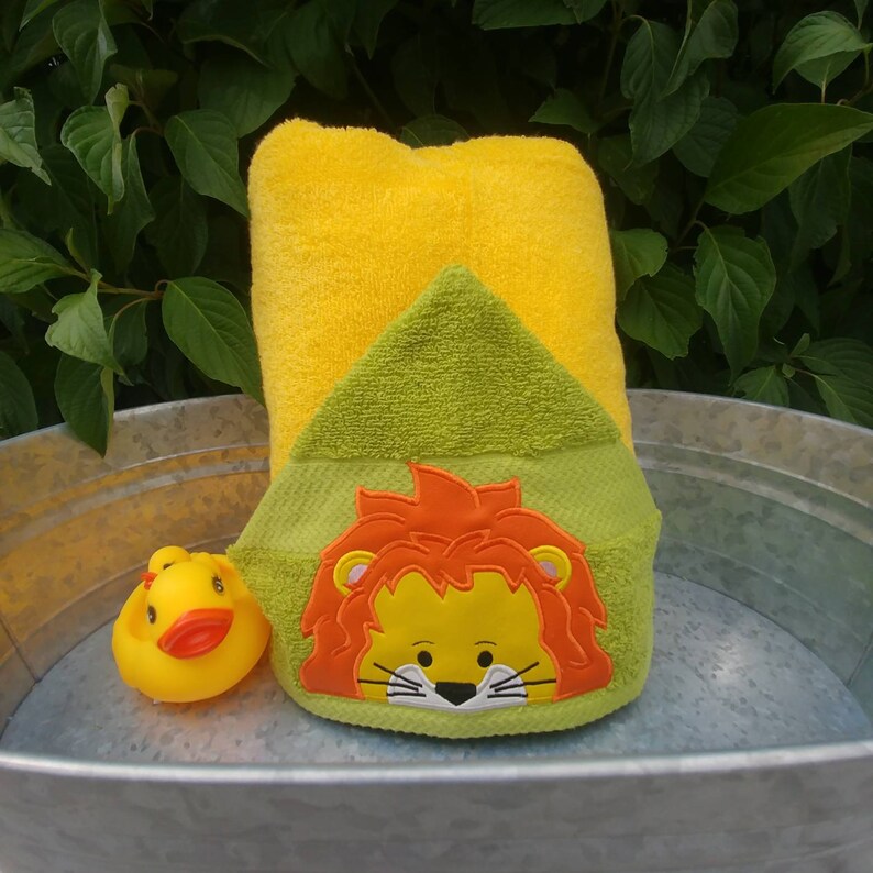 lion hooded towel