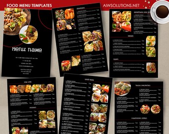 food menu template drink menu minimal restaurant menu etsy