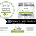 olive jar label template , 4oz label, 8oz label template, Skin Care label, round label template, sticker template, square jar label