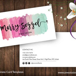 Watercolor Business Cards,Watercolor Splash Business Cards,Watercolored Business Cards templates, painter name card,art collectors name card