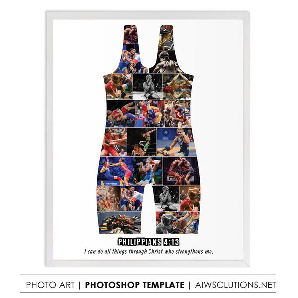 Wrestling Singlet  Photo Collage,WRESTLING photo collage template,Sports Memory Photo Templates, wrestling project,senior wrestling gift