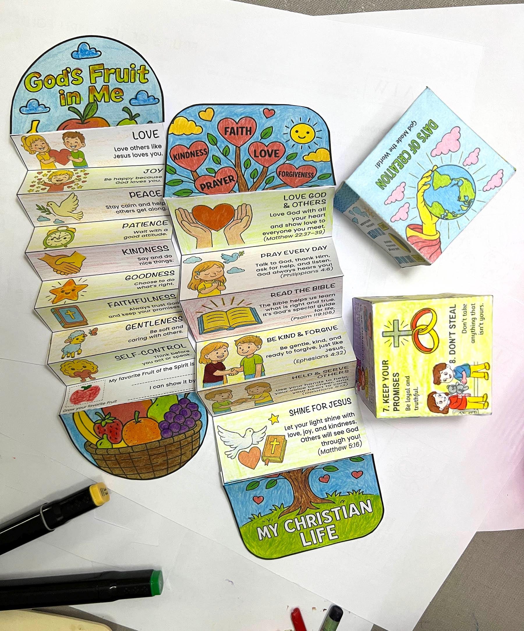 Bible Story Foldables Craft Printable, Cut Color and Assemble Bible ...