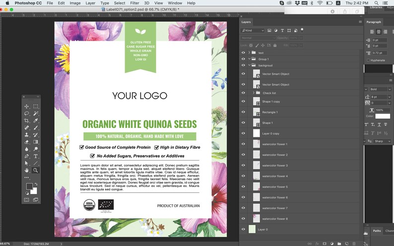Product label design food label templates editable product labels cometic label templates pouch label template kraft bag label design