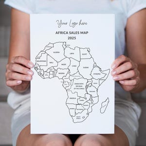 Bewerkbare Canva-verkoopkaart Afrika kleurplaat, roadtripkaart Afrika, Afrika-reiskaarttracker, Afrika-verkoopkaart, verkoopkaart Afrika-tracker