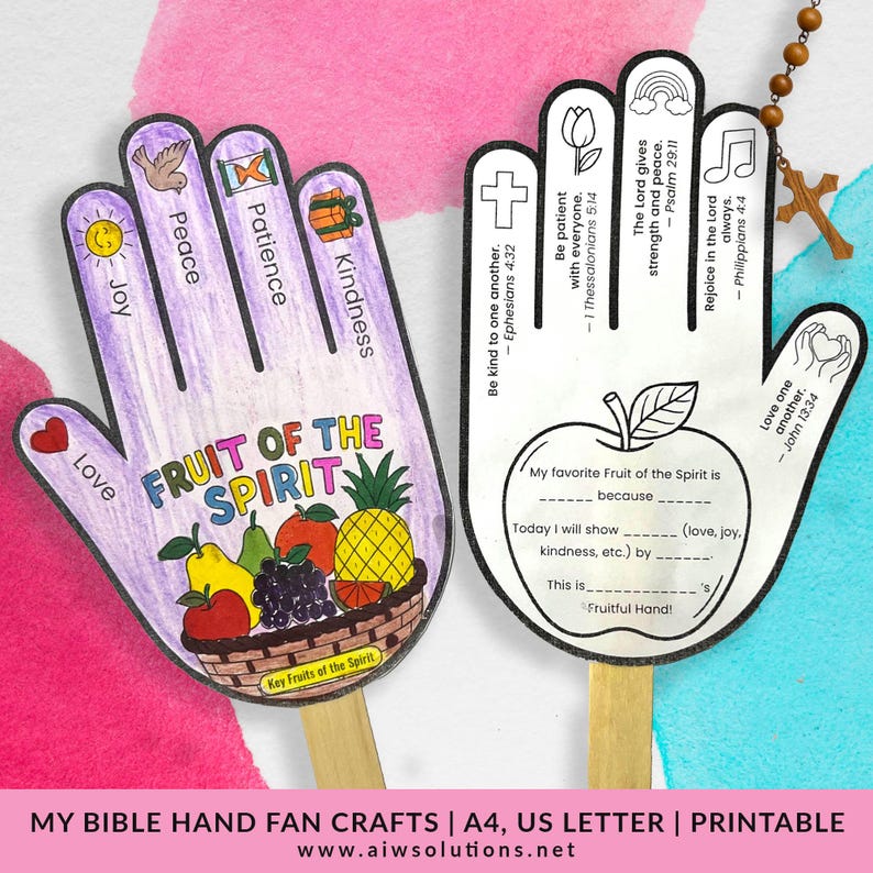 Fruit of the Spirit Bible Hand Fan Craft Printable | Christian Kids ...