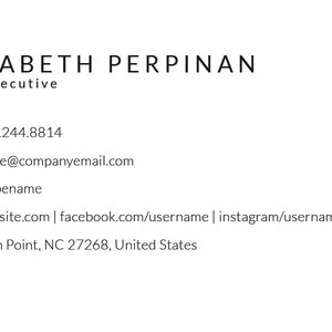 Simple Business Card Template Name Card Template Photography - Etsy