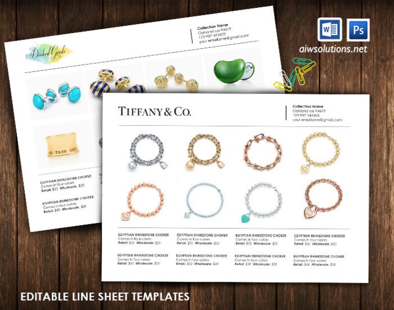 Product Line Sheet Wholesale Catalog Template Mini Product Etsy
