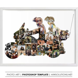 Couple Motorcycle Photo Collage,Biker Couple Gifts,Motorbike Rider Couple Collage, Biker Boyfriend Girlfriend Poster, Motorbike Art gift