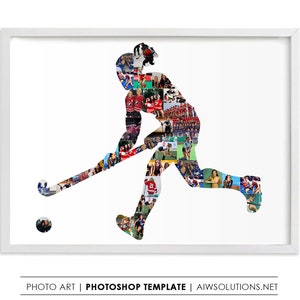 Woman girl hockey player photo collage template,female Field Hockey player template, women&#39;s field hockey,Team sports photo template