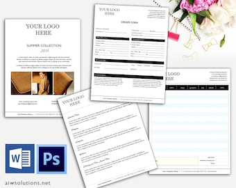 id12 Price Sheet, Order form template, cover order form, cover page, Shop Term info page, Vertical Line Sheet, Wholesale Catalog template, .