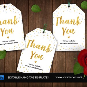 Etiqueta de regalo editable, etiqueta de agradecimiento del producto, tarjeta de regalo, brillo de oro y etiqueta azul, etiqueta de fiesta, etiqueta de regalo, etiqueta de colgar Kraft, etiqueta de agradecimiento