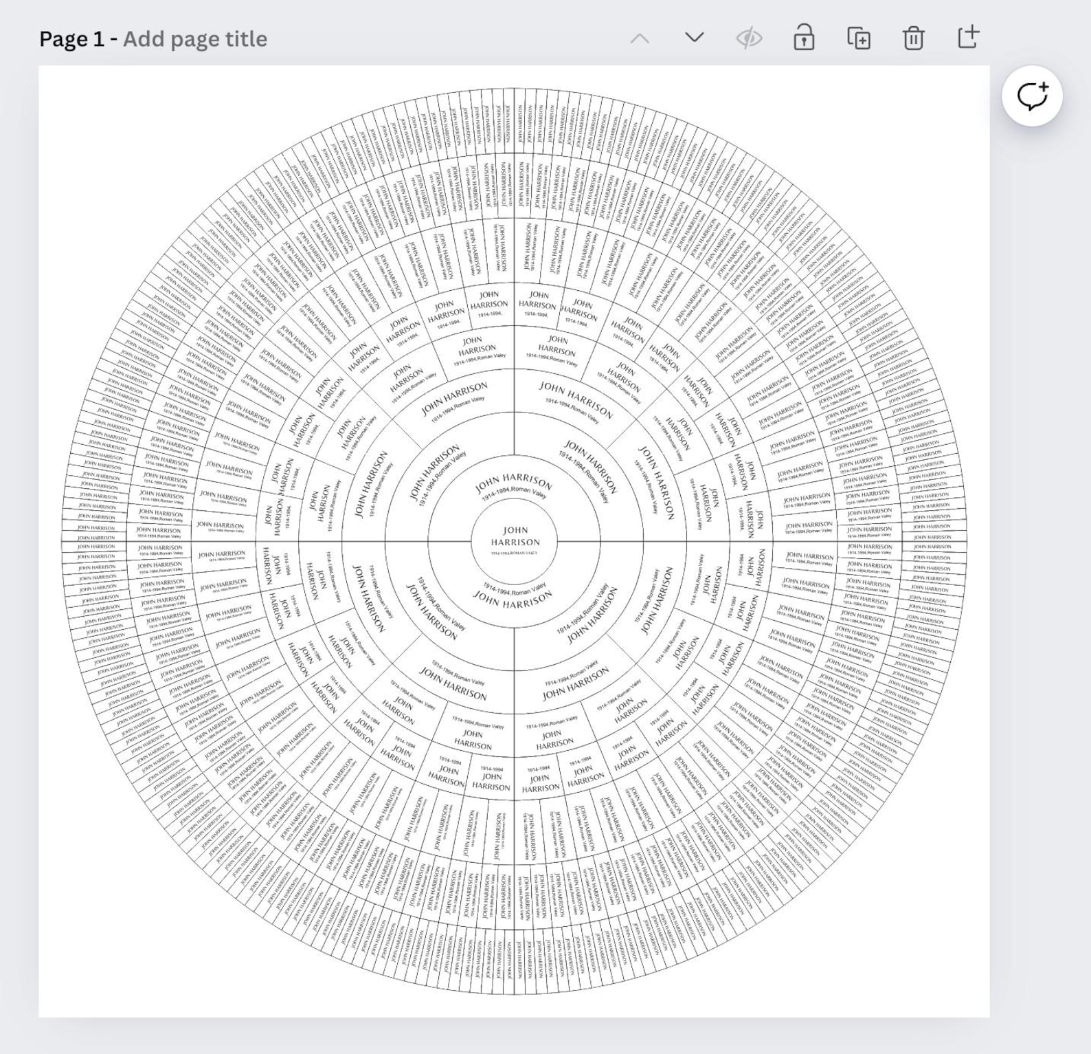 9 Generations Family Tree, Editable Canva Circle Family Tree Template ...
