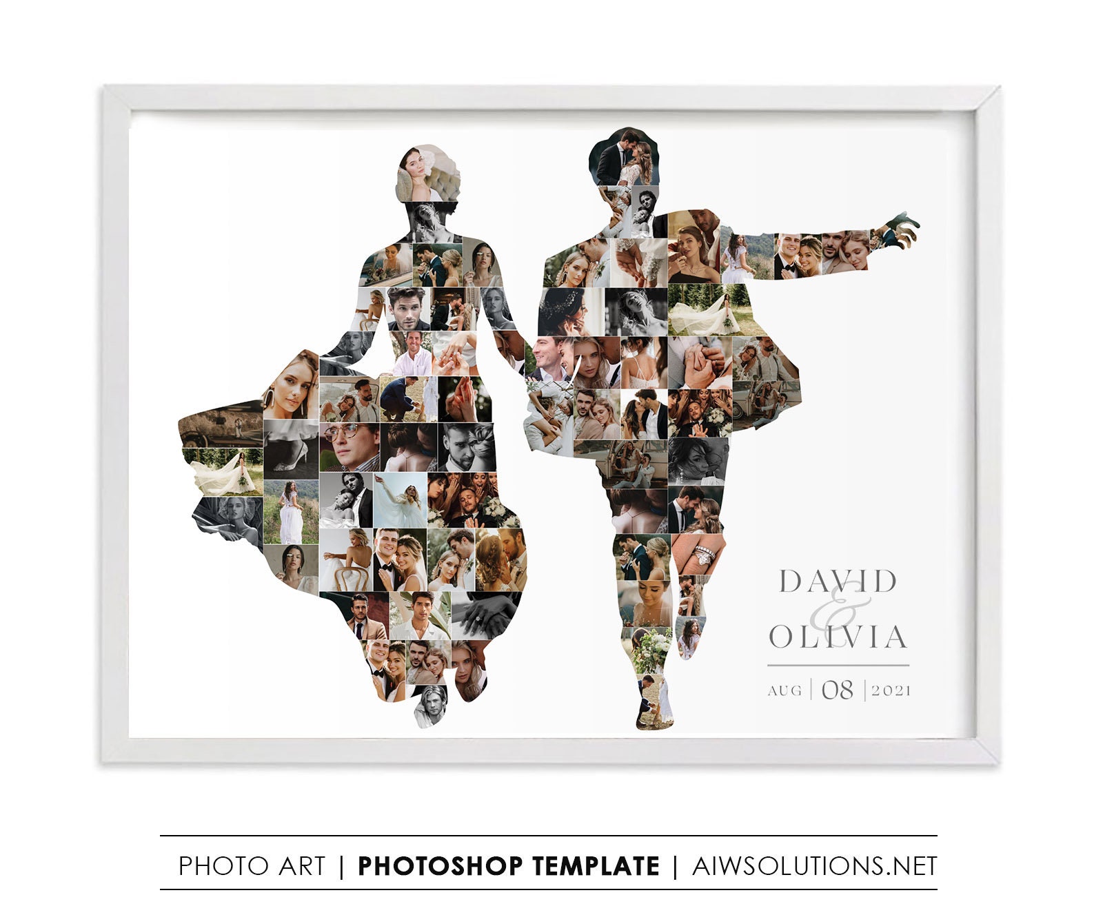 結婚式のカップルの写真コラージュ、カップルの写真テンプレート