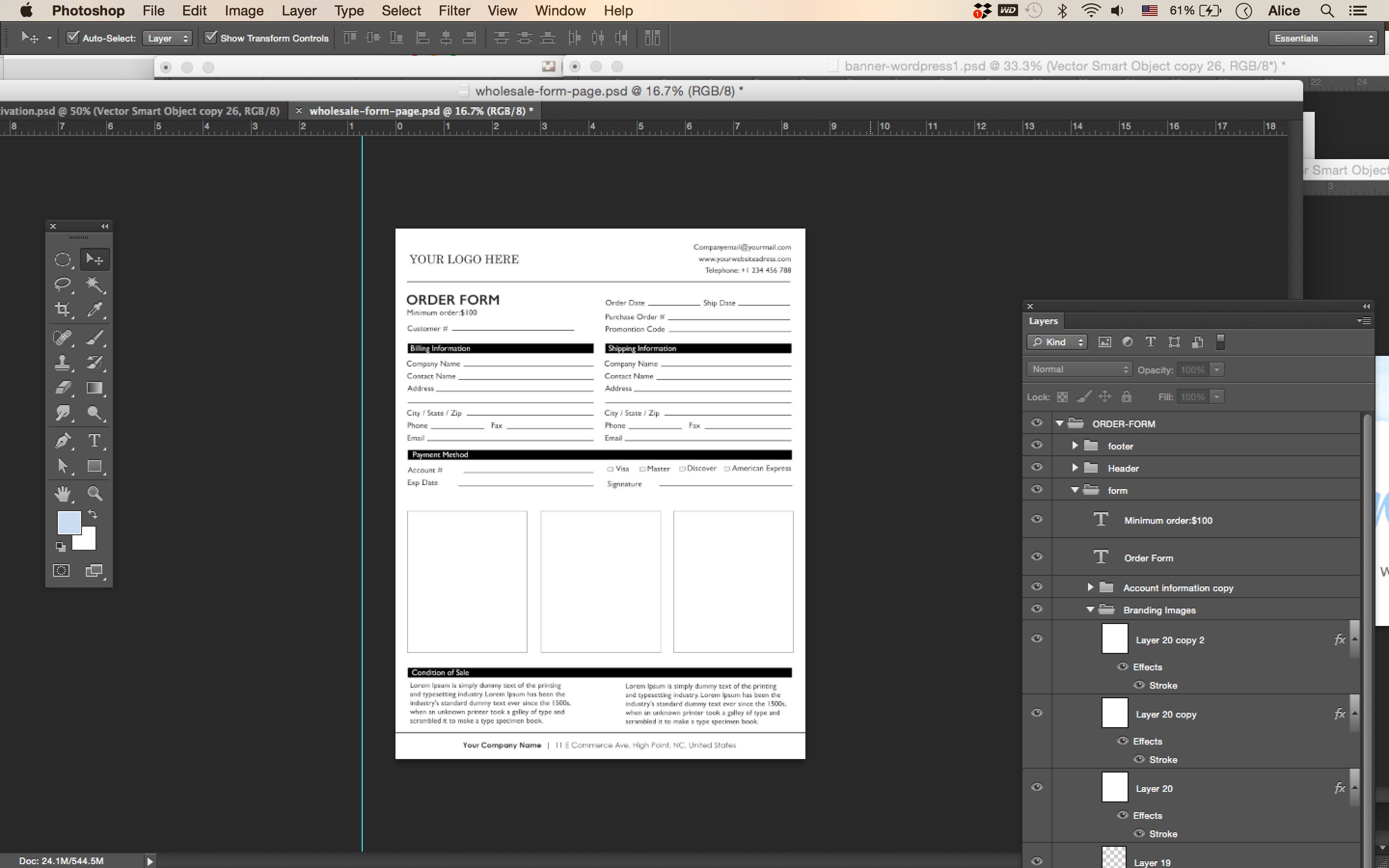 Price Sheet,invoice, Order Form Template, Cover Order Form, Vertical ...