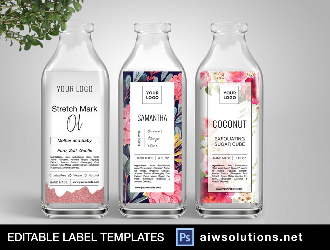 Juice Bottle Label Template, Packaging Label Template, Cosmetic Label ...